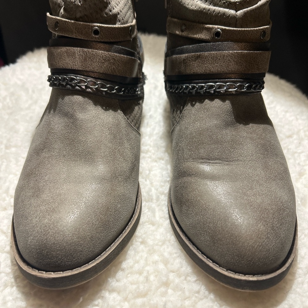 Kohl’s Ankle Boots Size 7.5 Brown Western Biker Strap Booties